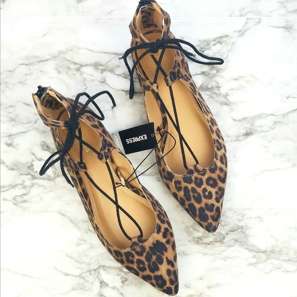 Express Shoes - NWT EXPRESS Brown Leopard Print Flats 7